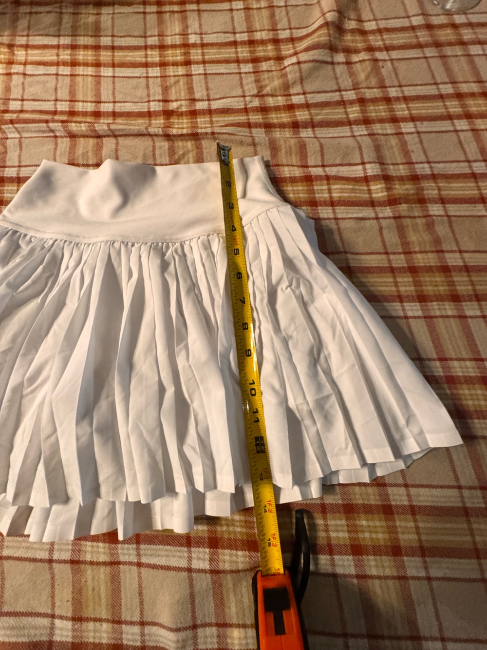 Alo Yoga Varsity Tennis Skirt XS White Pleated Skort Built In Shorts C8 - Picture 8 of 9